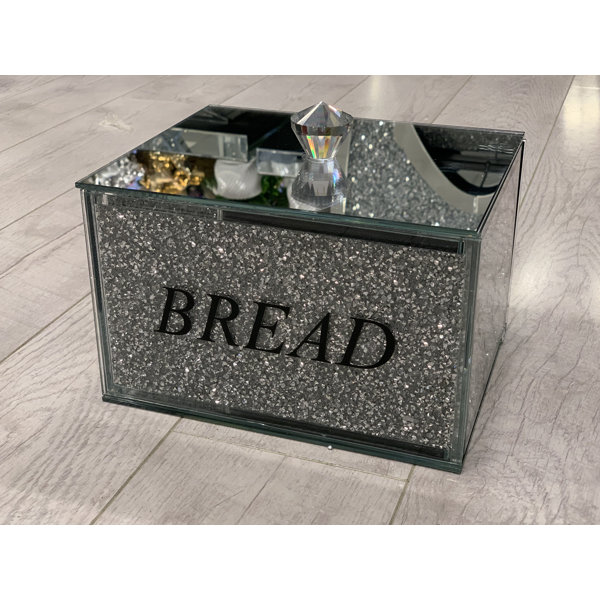Mercer41 Todd Crushed Diamond Crystal Mirrored Bread Bin & Reviews